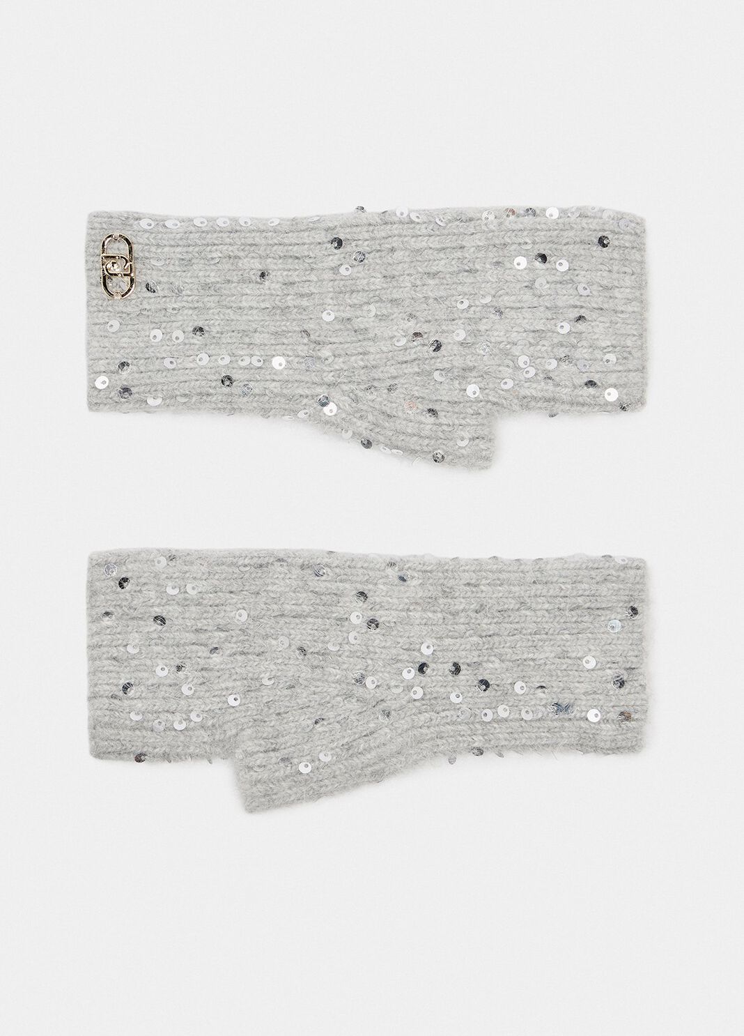 Poignets en angora avec paillettes gris glacier Liu Jo - large image number 1