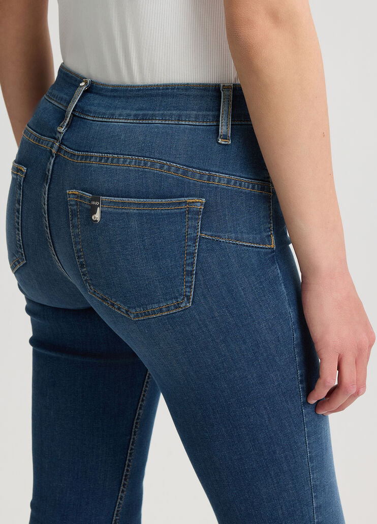 Cropped skinny jeans with turn-ups monogram print Liu Jo - large image number 2 Cropped skinny jeans with turn-ups monogram print Liu Jo - large image number 2