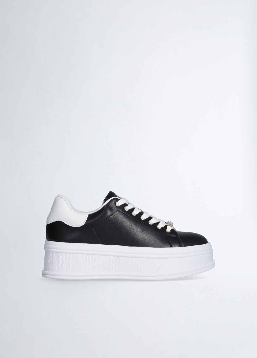Sneakers &agrave; plateforme en cuir noir Liu Jo - large image number 3