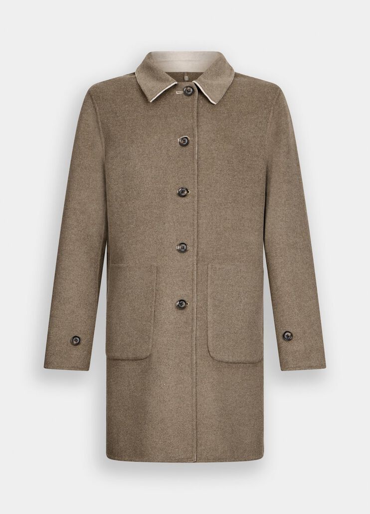 Reversible wool coat white/brown Liu Jo - large image number 6 Reversible wool coat white/brown Liu Jo - large image number 6