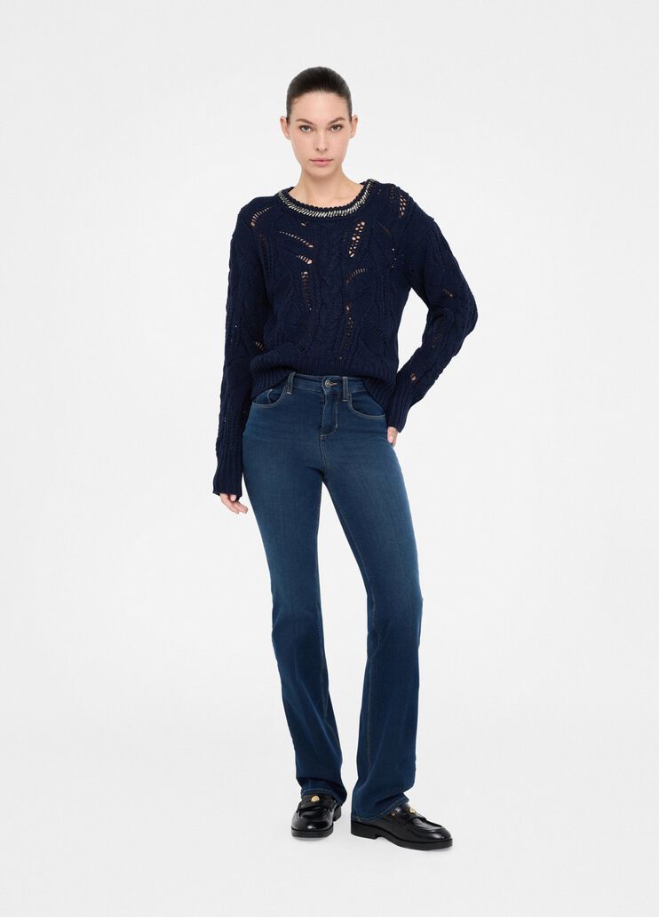 Maglia traforata con pietre gioiello blu scuro Liu Jo - large image number 5 Maglia traforata con pietre gioiello blu scuro Liu Jo - large image number 5