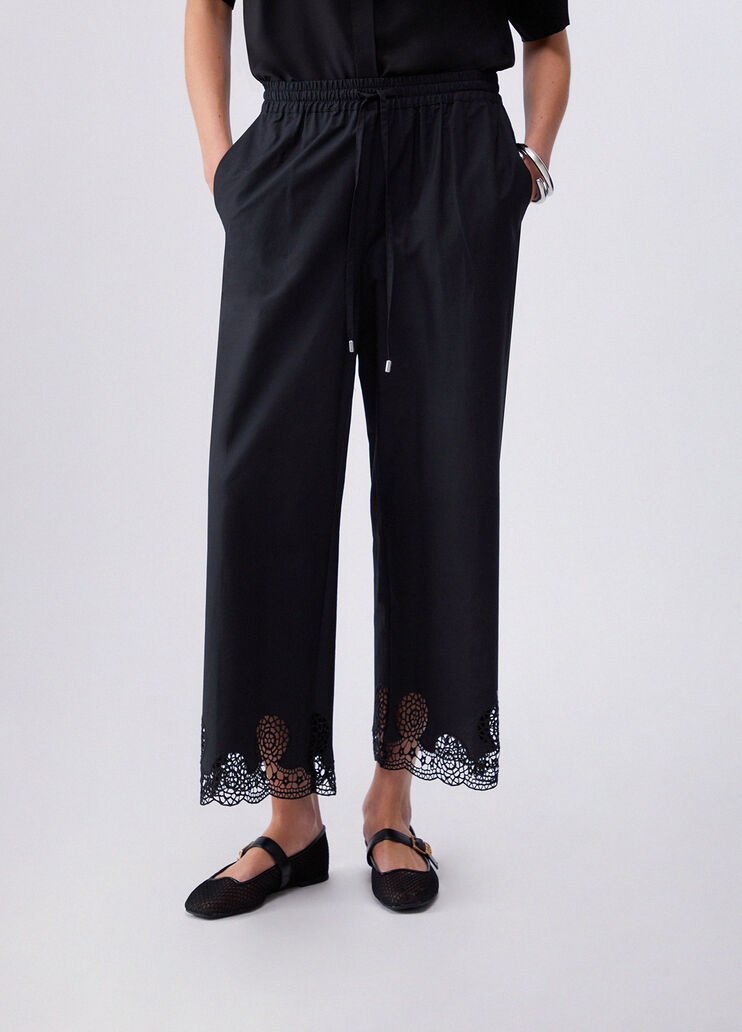 Trousers with openwork embroidery black Liu Jo - large image number 0