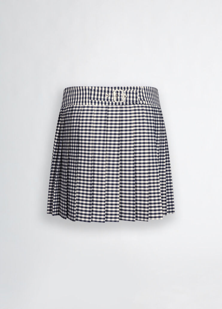 Pleated chequered miniskirt blue/white vichy Liu Jo - large image number 6 Pleated chequered miniskirt blue/white vichy Liu Jo - large image number 6