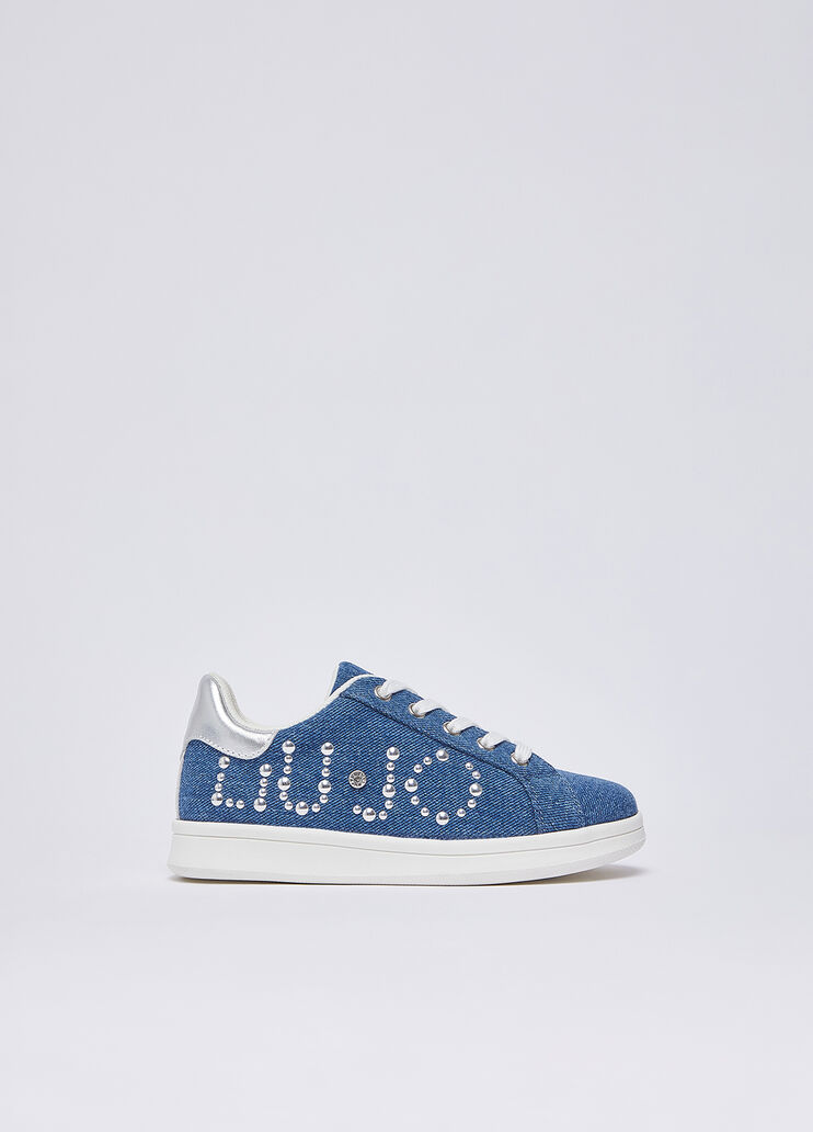 Sneaker aus Denim mit Nieten Blau Liu Jo - medium