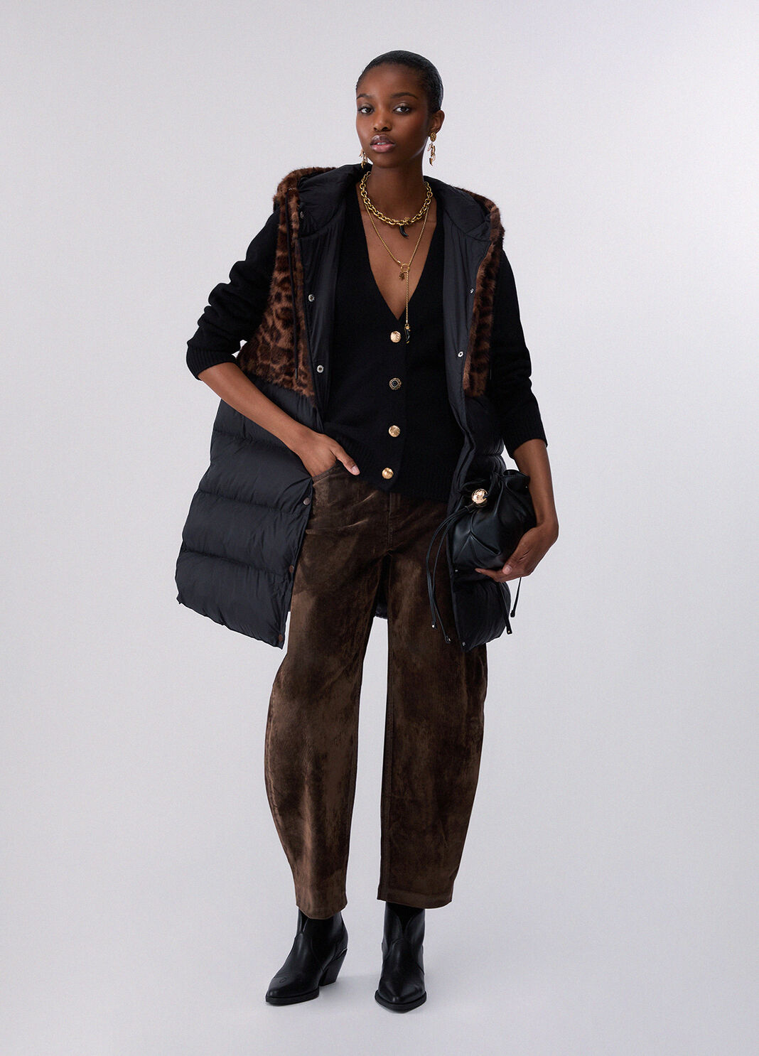 Gilet mit Tiermuster und Kapuze Schwarz/Animal Liu Jo - large image number 5