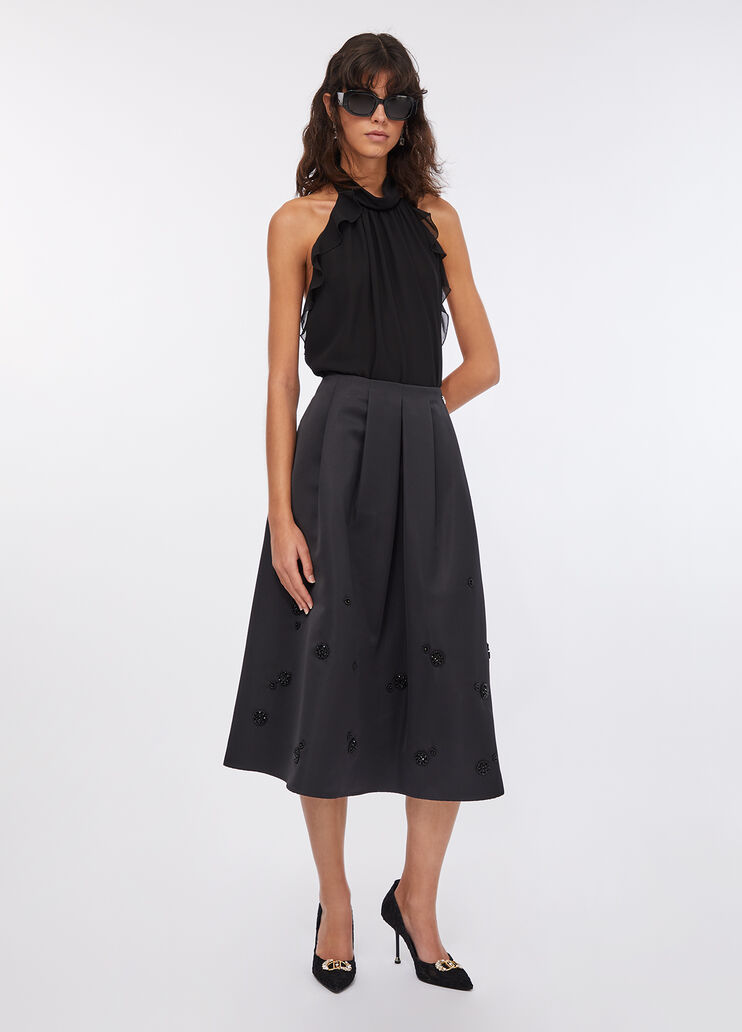 Jupe midi en taffetas noir Liu Jo - medium Jupe midi en taffetas noir Liu Jo - medium