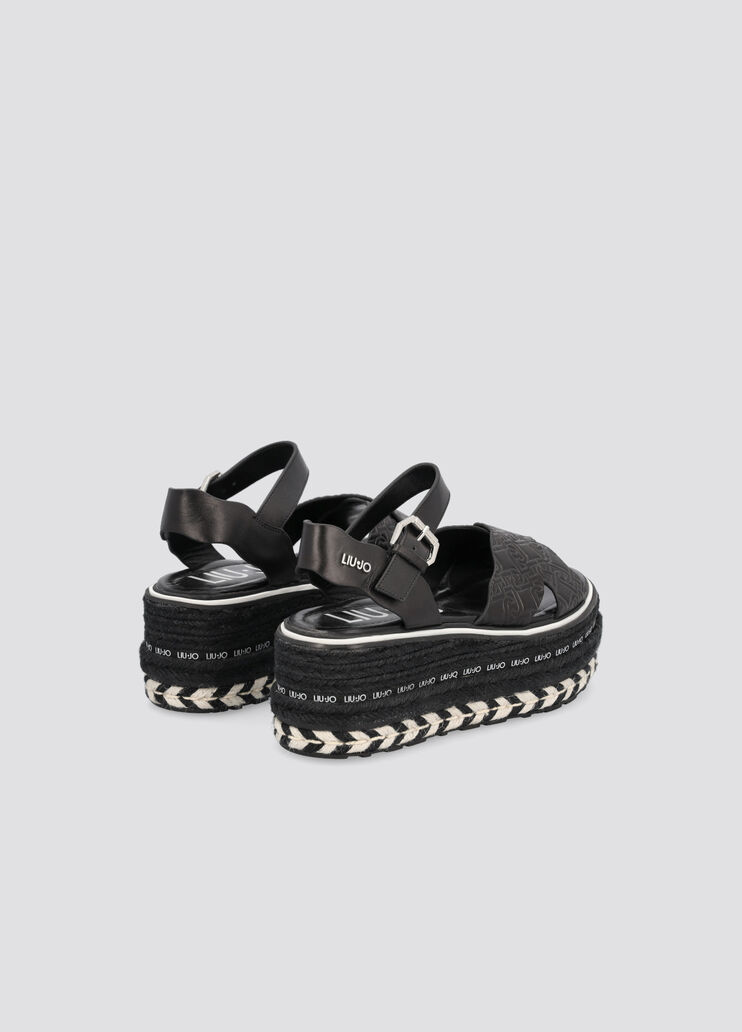 Platform sandals with logo black Liu Jo - large image number 2