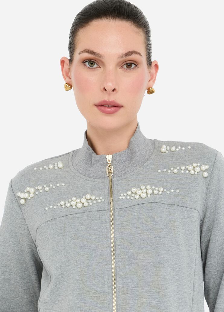 Sweatshirt with zip light grey Liu Jo - medium Sweatshirt with zip light grey Liu Jo - medium