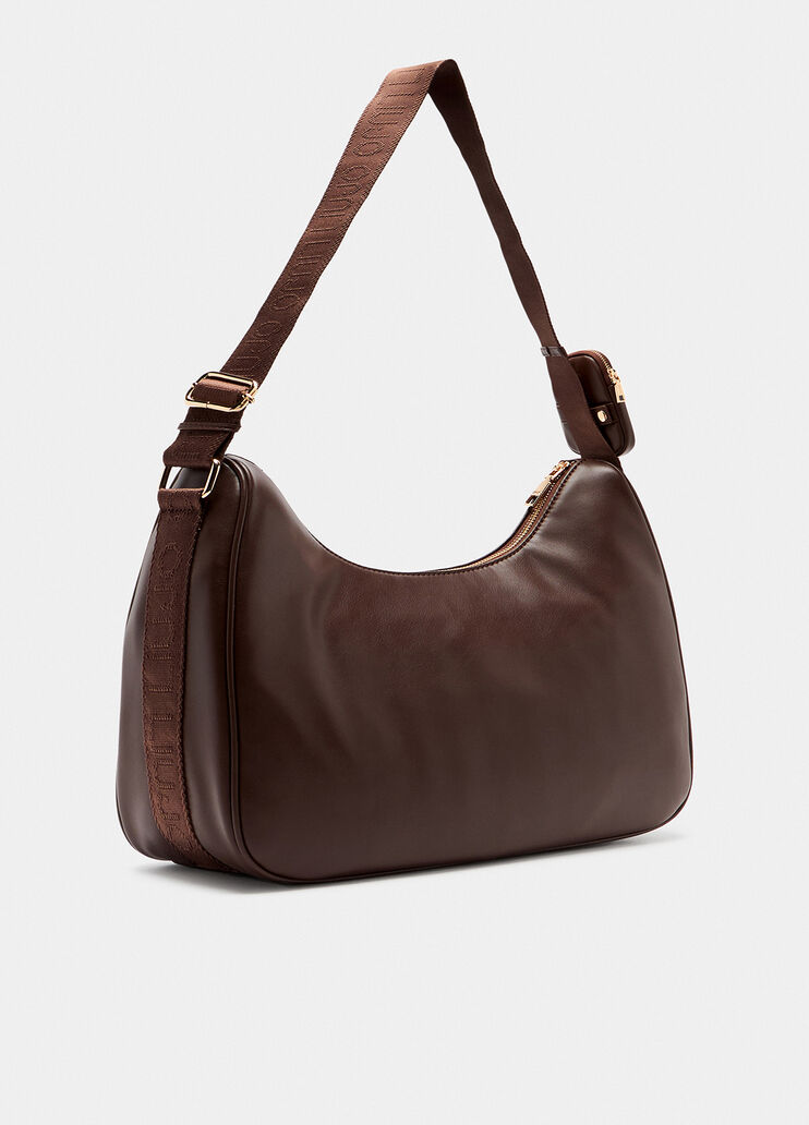 Sac porté épaule format moyen avec porte-monnaie marron foncé Liu Jo - large image number 1