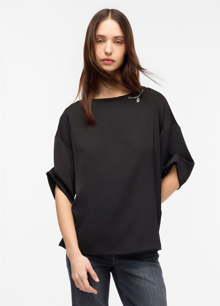 T-shirt with jewel chain black Liu Jo - medium