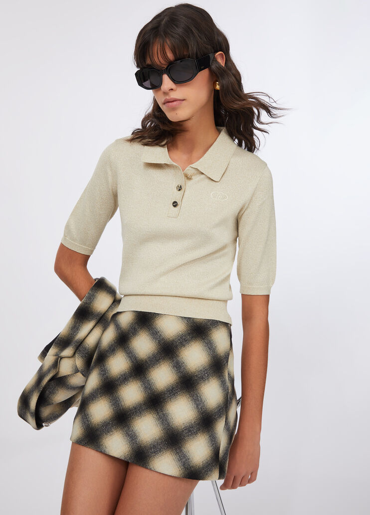 Polo in maglia lurex® bianco lana Liu Jo - large image number 2