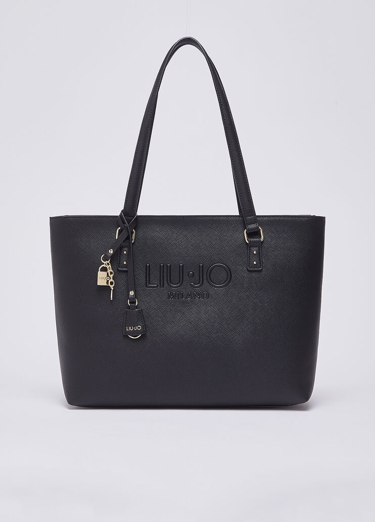 Bolso tote grande con charm negro Liu Jo - medium