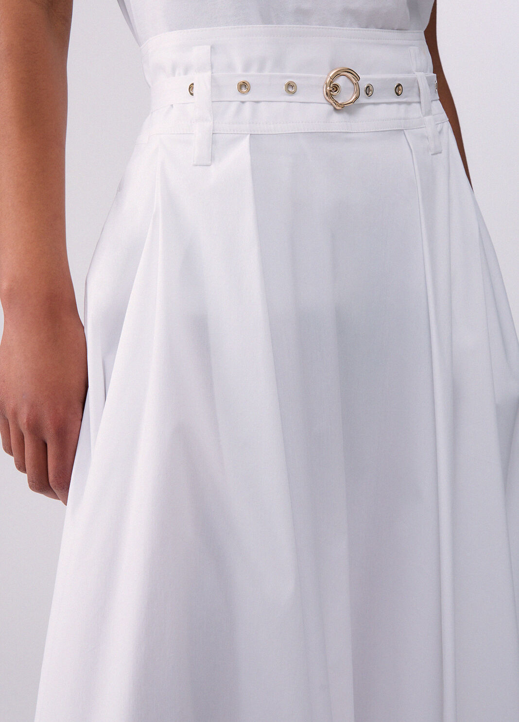 Midirock aus Popeline Wei&szlig; Liu Jo - large image number 4