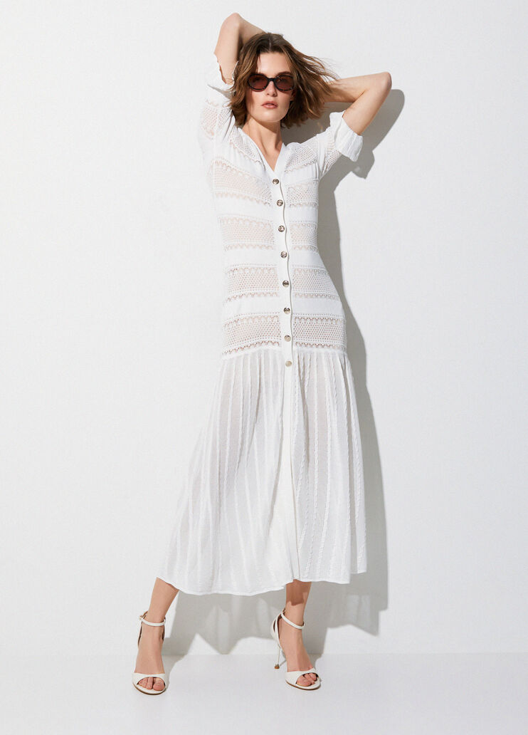 Langes Strickkleid Wei&szlig; Liu Jo - medium