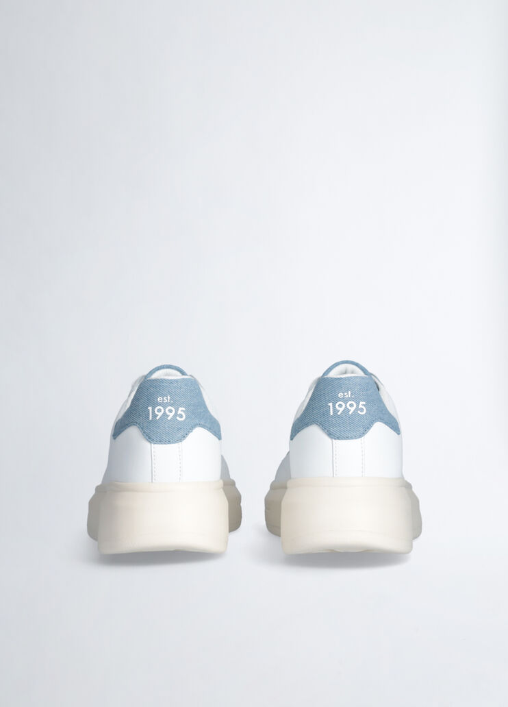 White platform sneakers white/denim Liu Jo - large image number 6 White platform sneakers white/denim Liu Jo - large image number 6