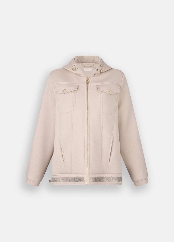 Scuba and nylon jacket champagne Liu Jo - large image number 6