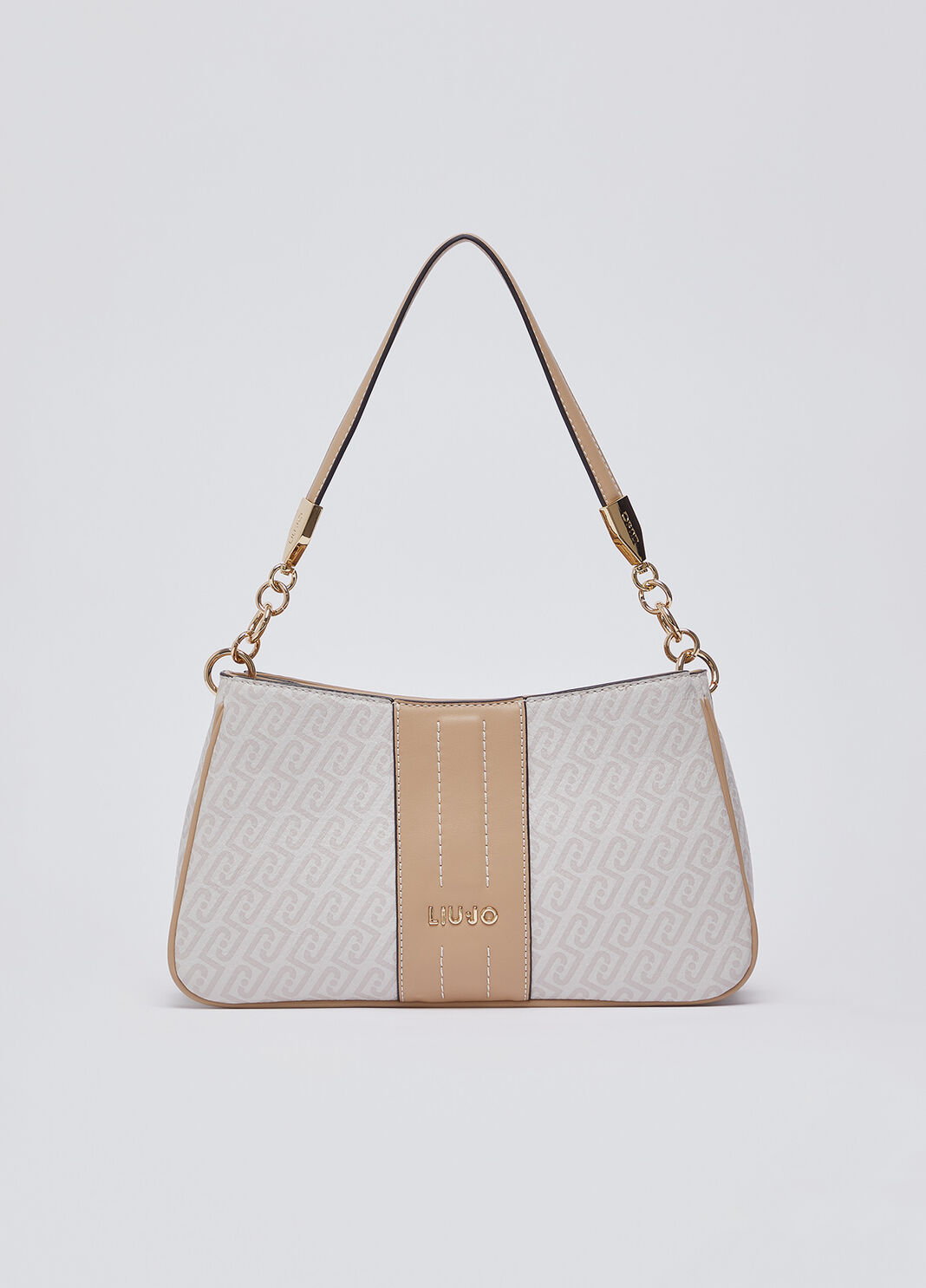 Borsa a spalla piccola monogram bianco/beige Liu Jo - large image number 1