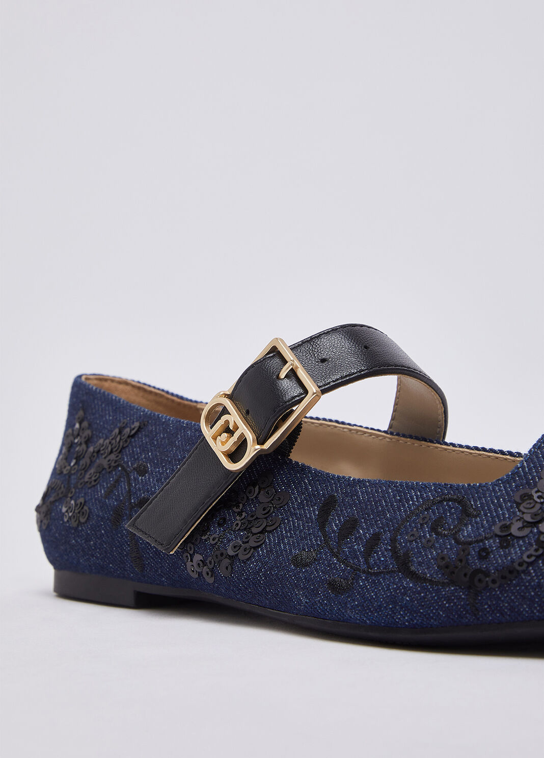 Denim ballet flats with embroidery dark denim Liu Jo - large image number 6