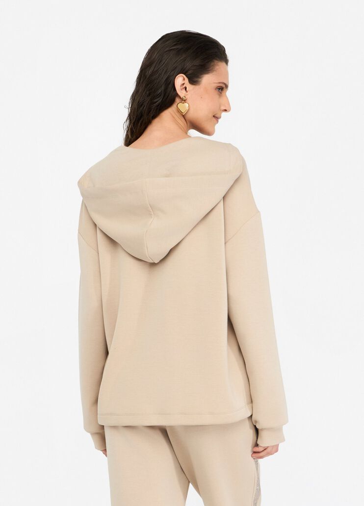 Scuba hoodie beige Liu Jo - large image number 1 Scuba hoodie beige Liu Jo - large image number 1