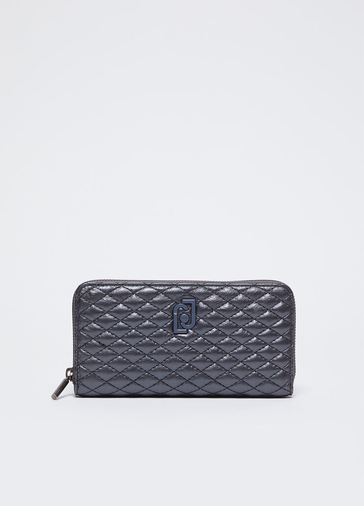 Portefeuille zip tout autour matelassé gris Liu Jo - medium Portefeuille zip tout autour matelassé gris Liu Jo - medium