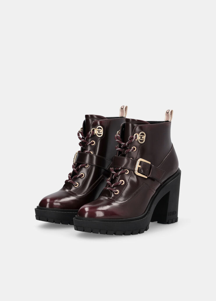 Полусапоги из брашированной кожи темно-винный Liu Jo - large image number 2
