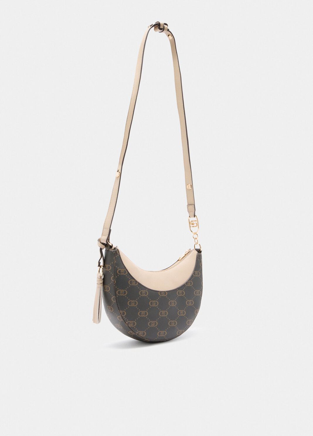 Borsa hobo media con logo beige Liu Jo - large image number 1