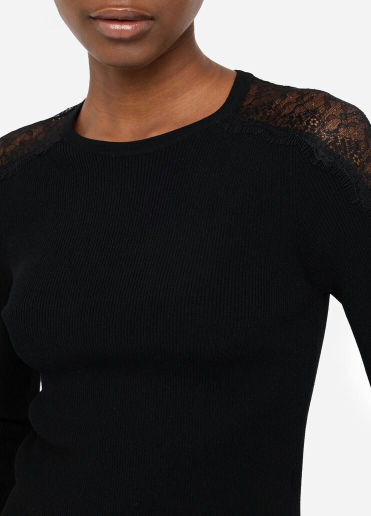 Jumper with lace black Liu Jo - large image number 4 Jumper with lace black Liu Jo - large image number 4