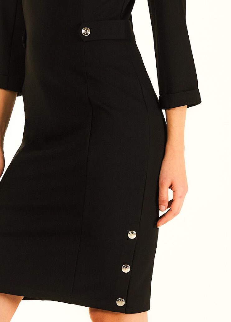 Vestido corto con botones con logotipo negro Liu Jo - large image number 2