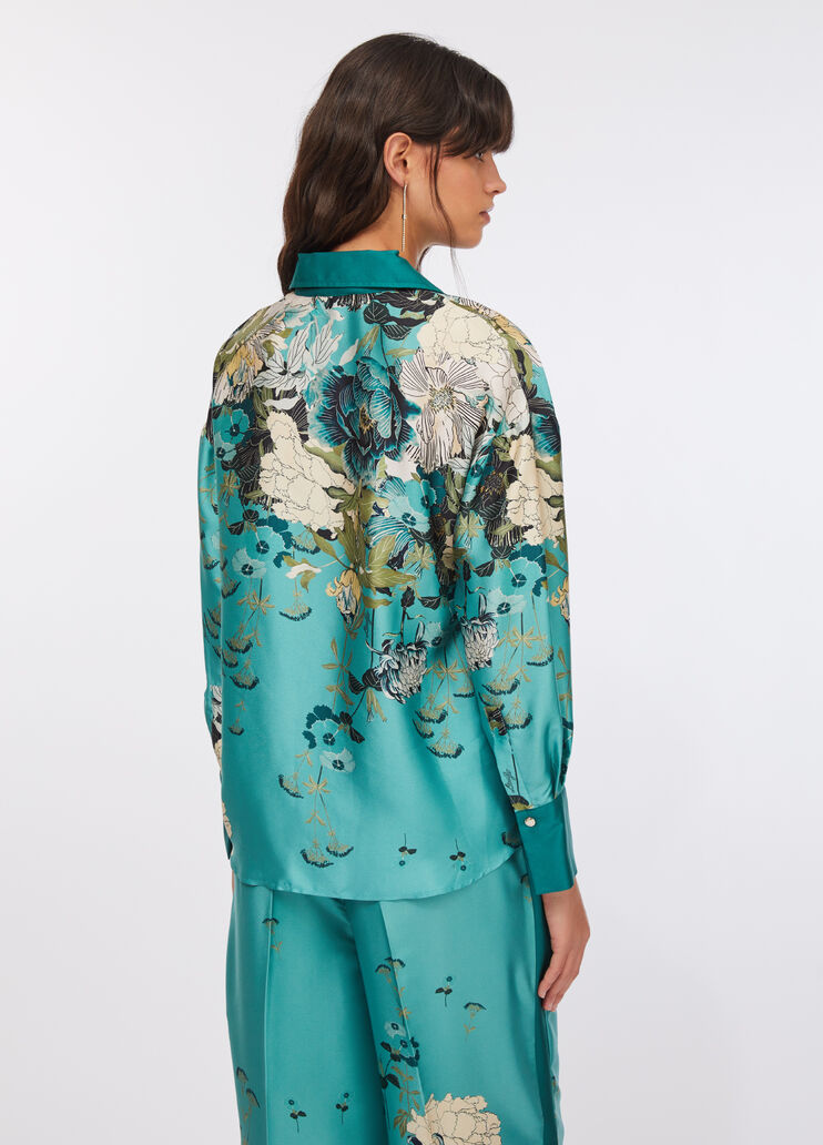 Printed twill shirt light blue Liu Jo - large image number 1