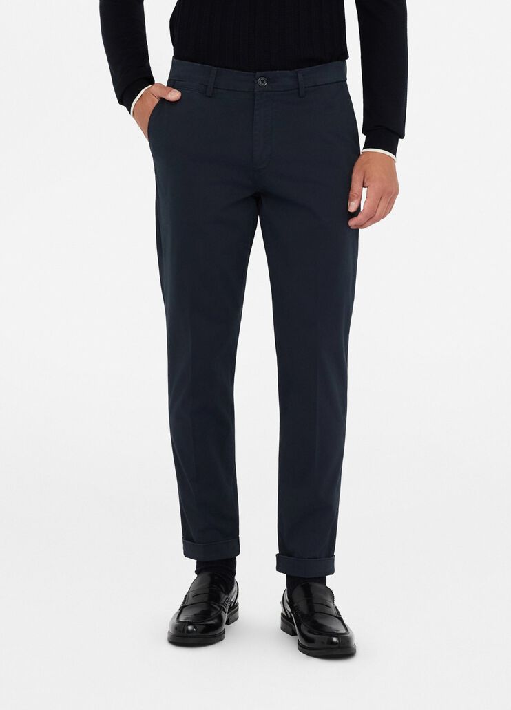 Satin chinos with turn-ups dark blue Liu Jo - medium