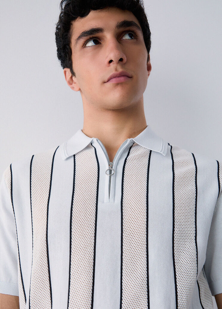 T-shirt en maille &agrave; rayures bleu clair Liu Jo - medium