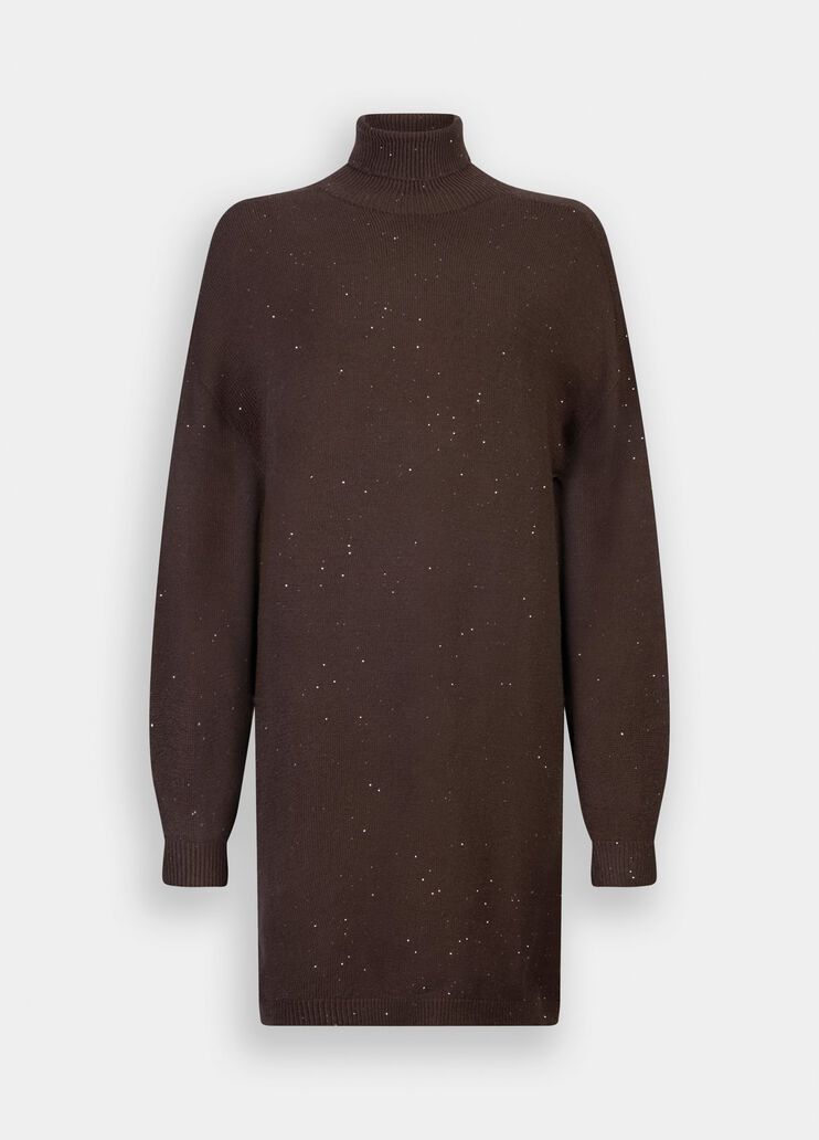 Strickkleid mit Mini-Pailletten Schokolade Liu Jo - large image number 6