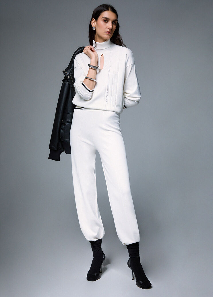 Knit Trousers white wool Liu Jo - medium