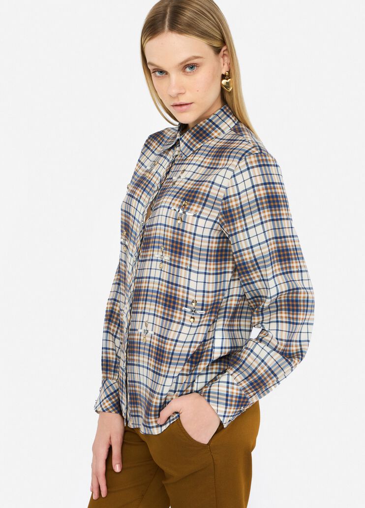 Chequered shirt with rhinestones check Liu Jo - large image number 3