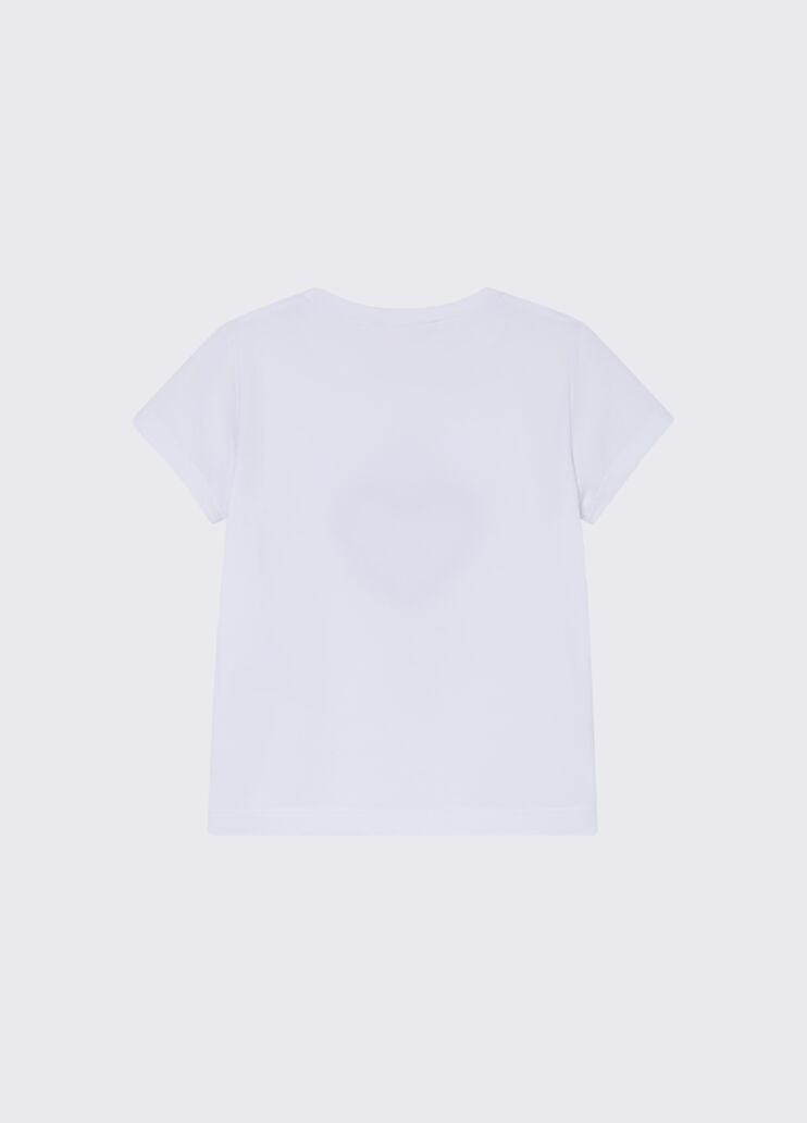 T-shirt con stampa e strass bianco Liu Jo - medium