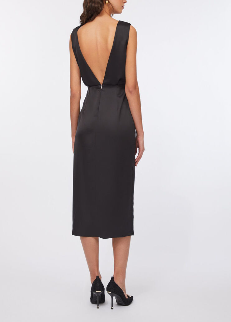 Midi dress elegant in satin black Liu Jo - medium