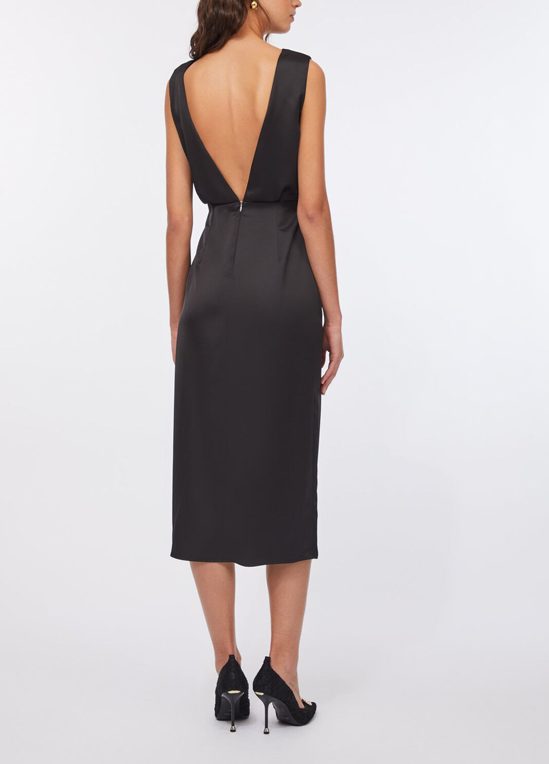 Midi dress elegant in satin black Liu Jo - large image number 1