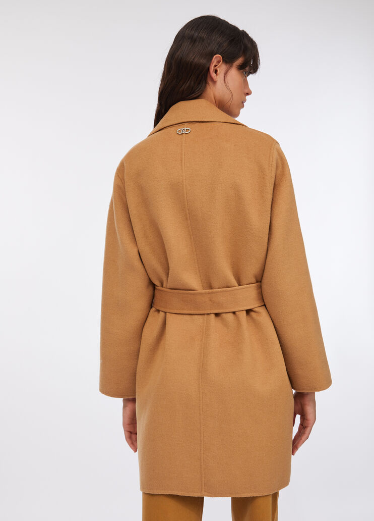 Wool coat with bejewelled embroidery sand Liu Jo - large image number 1