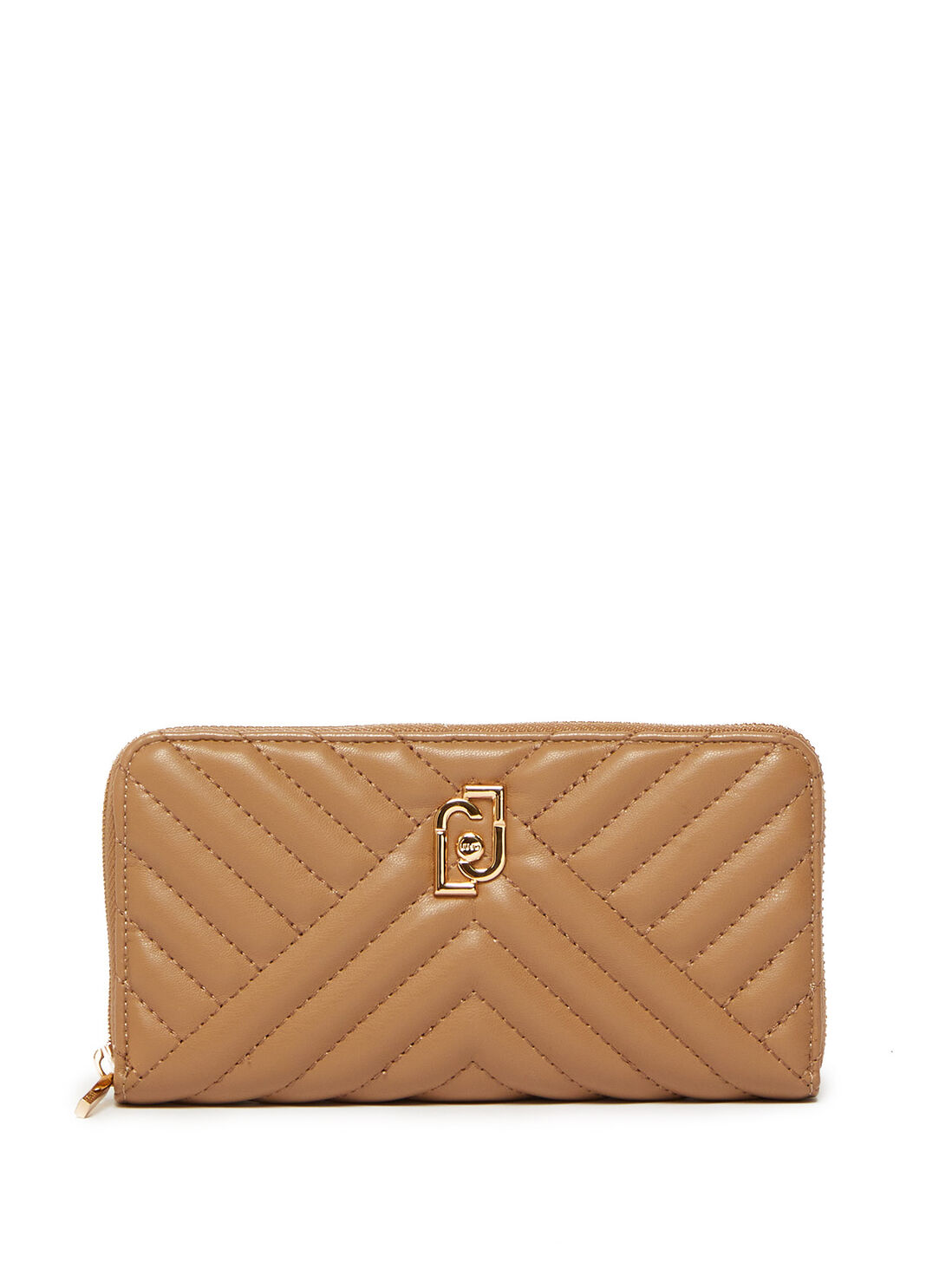 Large eco-friendly wallet in matelass&eacute; hazelnut Liu Jo - large image number 0