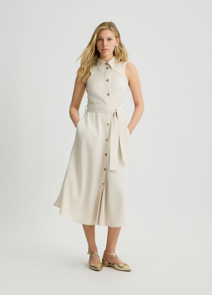 Shirt dress with belt beige Liu Jo - medium Shirt dress with belt beige Liu Jo - medium
