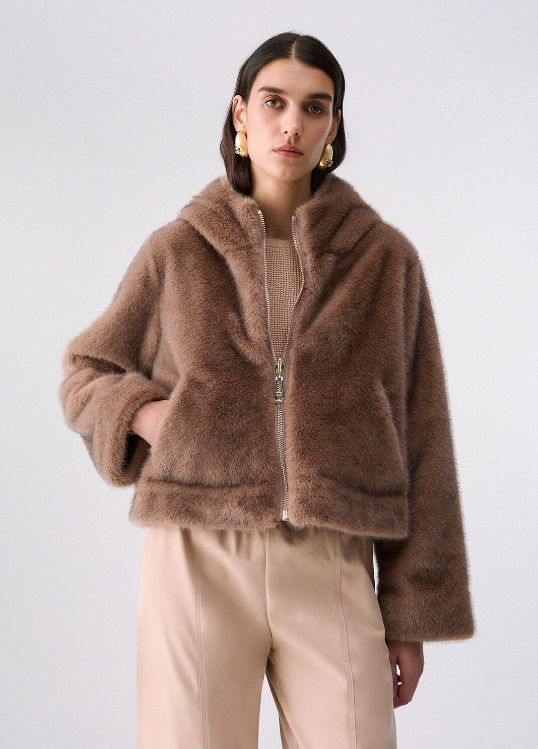 Wendbare Teddyjacke beige Liu Jo - large image number 0