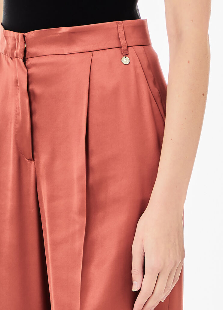 Pantaloni eleganti da completo in raso marrone Liu Jo - large image number 2