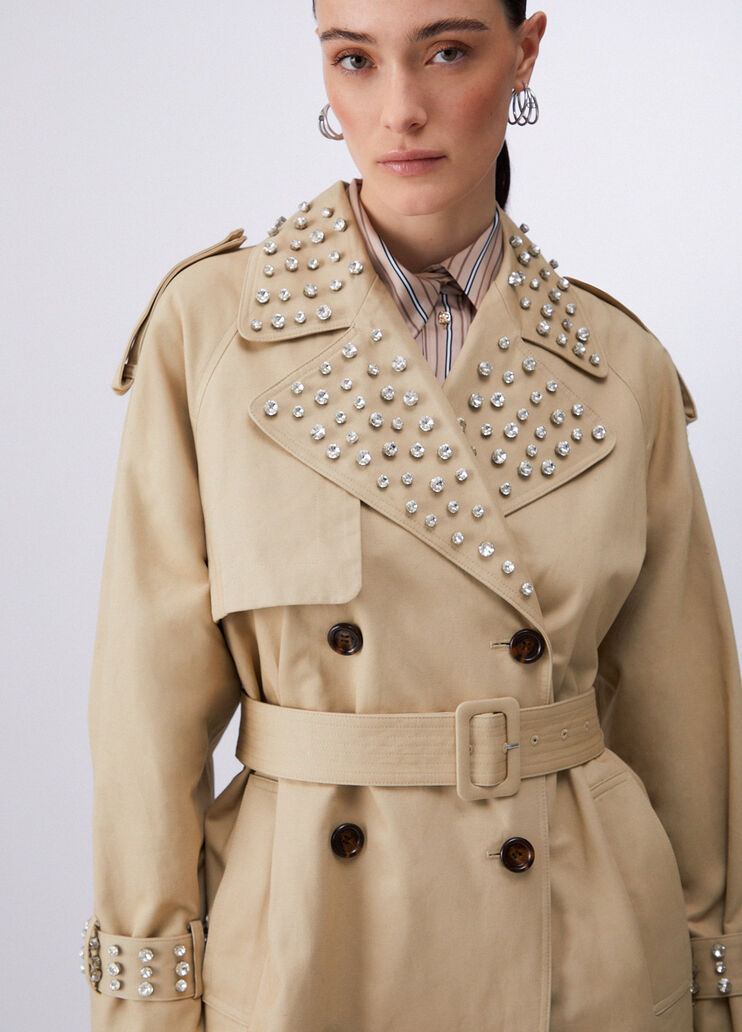 Gabardina con bordados joya capuchino Liu Jo - medium