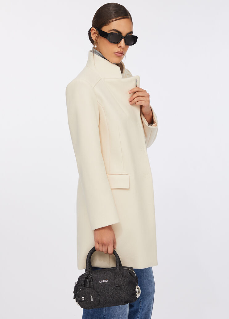 Mantel aus doppellagigem Tuch Hellbeige Liu Jo - medium