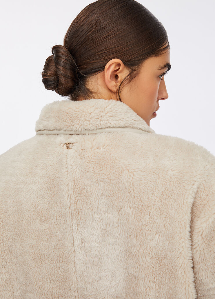 Пальто из ткани тедди темно-бежевый Liu Jo - large image number 3