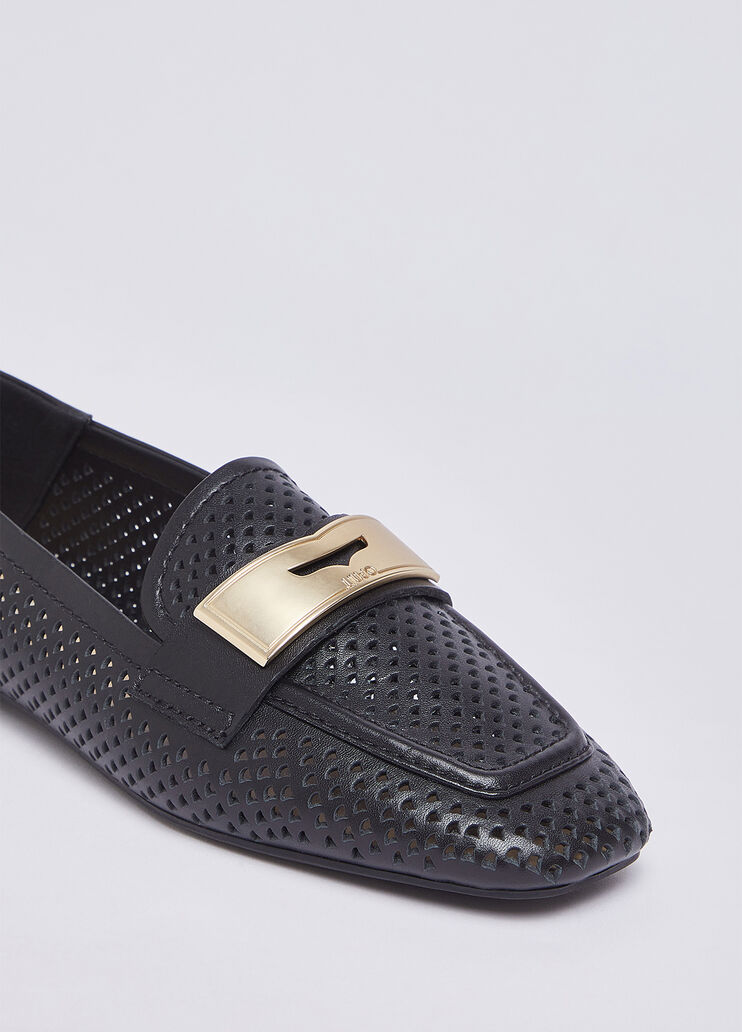 Mocasines de piel con perforaciones negro Liu Jo - large image number 4