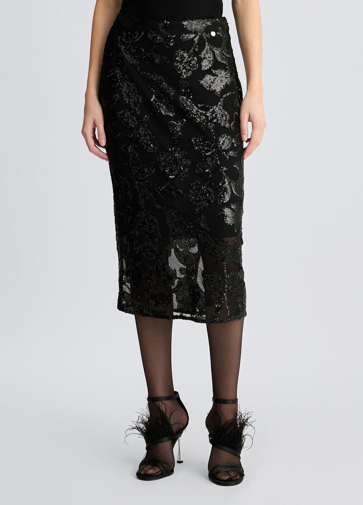 Embellished tulle midi skirt black Liu Jo - medium Embellished tulle midi skirt black Liu Jo - medium