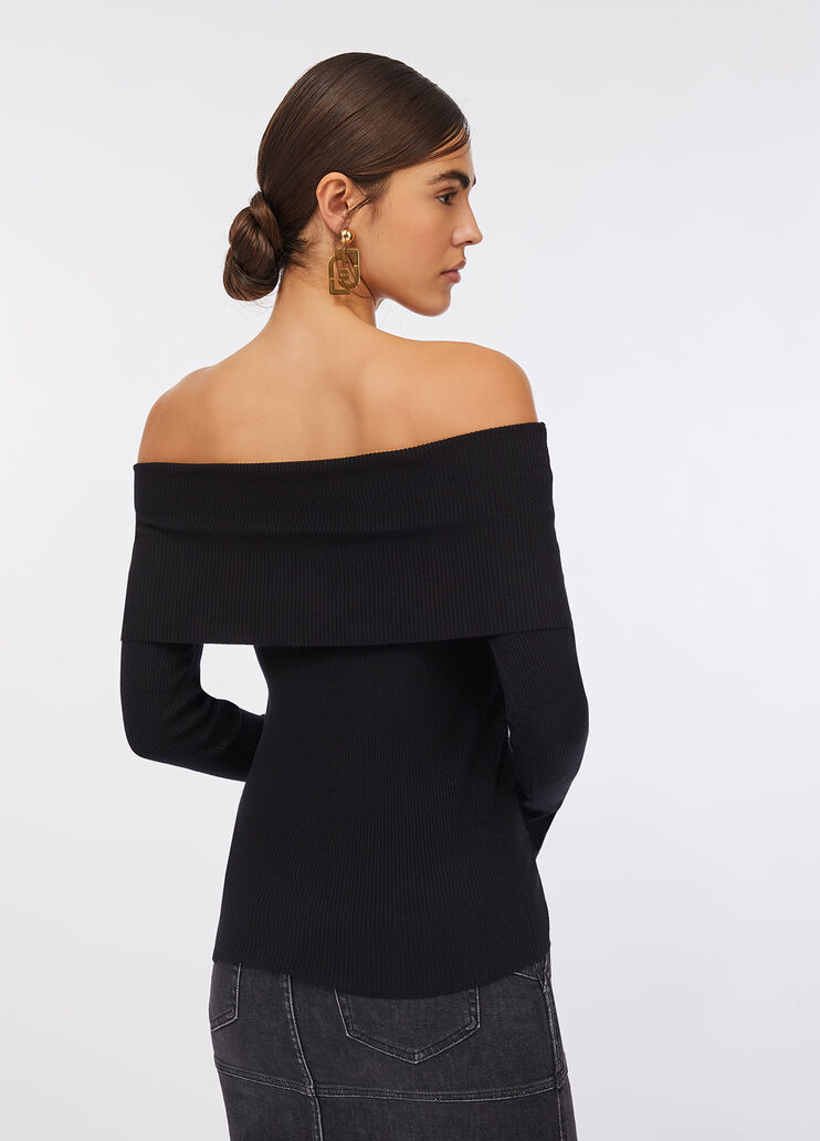 Off-the-shoulder jumper black Liu Jo - large image number 1