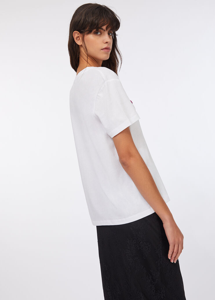 T-shirt with appliqués white/colored gemstones Liu Jo - large image number 1