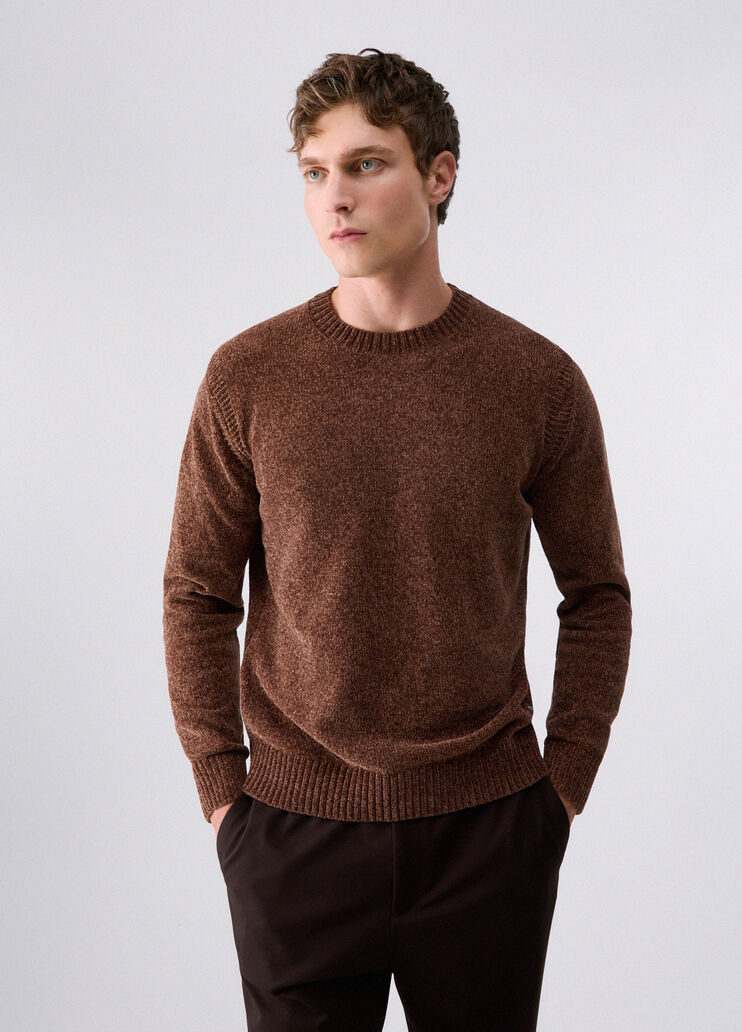 Pull Ras-du-Cou en Chenille marron Liu Jo - medium